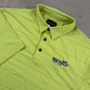 Maui Nui Golf Club x Chase 54 Performance Polo Shirt in Green Striped Men Large